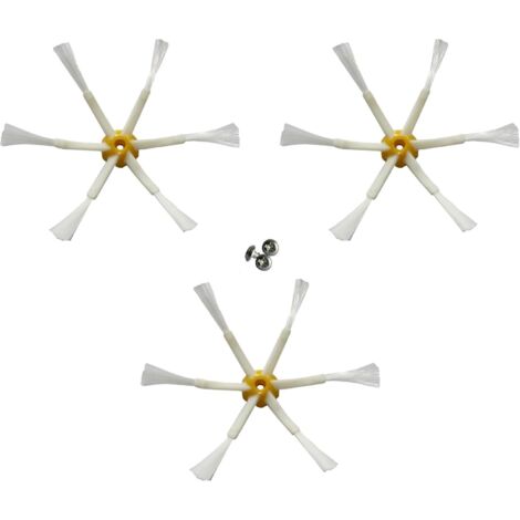 Kit di ricambi per spazzola laterale a 6 bracci compatibile con Roomba 500, 600 e 700, confezione da 3 (1/5)