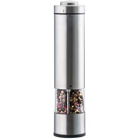 Macinacaffè elettrico, acciaio inox, per sale e pepe, argento (1/5)