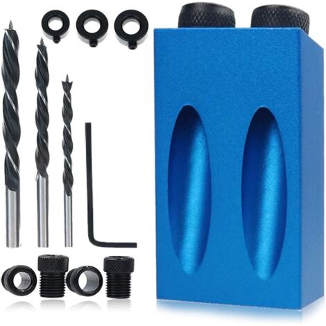 Posizionatore per lavorazione del legno, utensile angolare per giunzione di binari per lavorazione del legno - Morsetto per fori tascabili da 14 pezzi, morsetto per fori inclinati di 15 gradi per lavo (1/5)