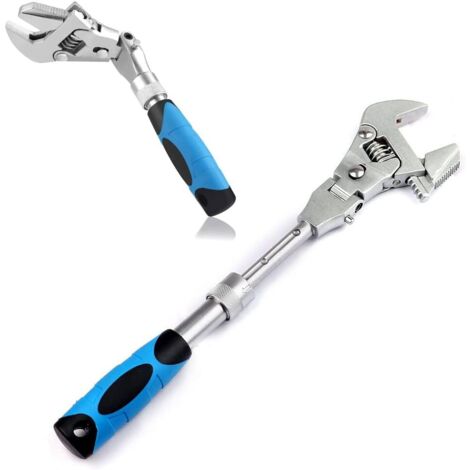 Chiave a cricchetto con testa girevole a 180°, chiave regolabile per riparazione auto, riparazione domestica