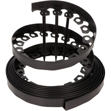 Bordatura Flessibile In Plastica Per Prato - Resistente Alle Intemperie Arrotondata Bordatura Per Aiuole Marrone 10 M Punte Altezza 5 Cm Adatta Per Giardini E Robot Tagliaerba 88771684