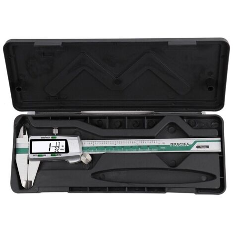 Subler Digital INSIZE 0-150 mm, 0,01 mm, acero inoxidable, dispositivo de medición electrónico, LCD, resistente al agua, plateado/verde