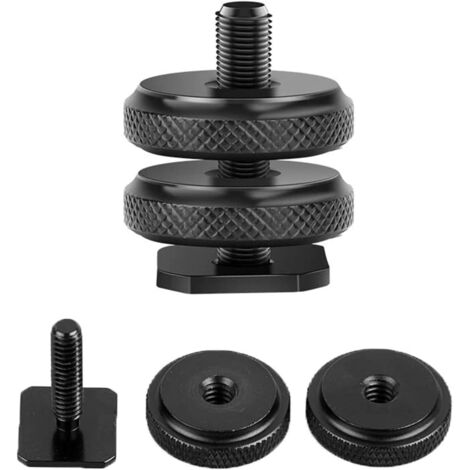 Pack De 4 Adaptadores De Tornillo De 1/4" Para Soporte De Zapata Y Trípode - Aluminio Negro