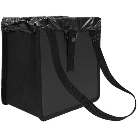 Cubo de basura para coche, plegable, impermeable, 22x22x14,5 cm, negro (1/5)