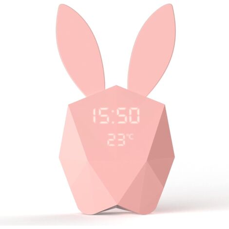Reloj despertador inteligente y conectado con detector de movimiento - Luz nocturna de diseño - Rosa (1/5)
