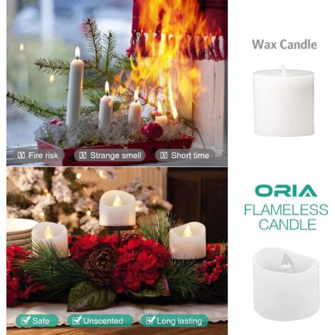 NURADA Velas Parpadeantes Sin Llaa, Luz LED Cálida 3D Con Echa, Velas Acrílicas A Pilas Con