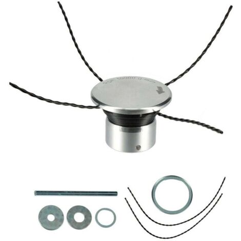 Cabezal desbrozadora universal de aluminio con 4 hilos de nailon trenzados de 3 mm