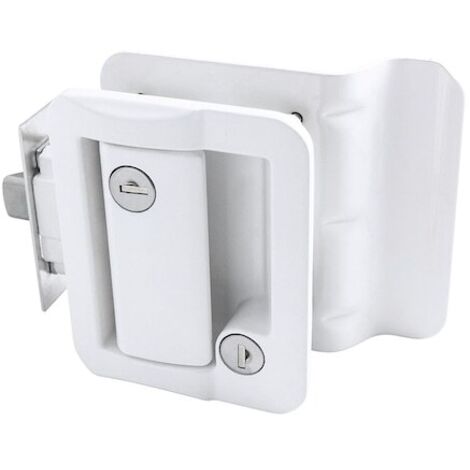 Cerradura de puerta para RV, zinc, alta dureza, resistencia al desgaste y la corrosión, color blanco (1/5)