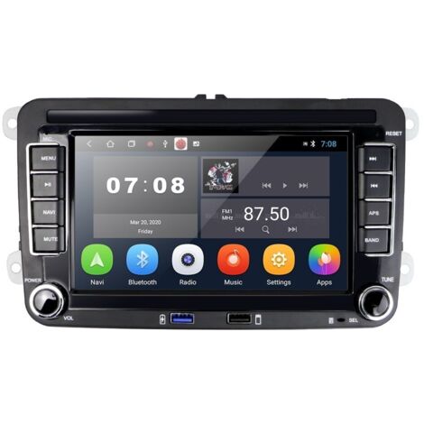 Navegación para coche, pantalla de 7 pulgadas, sistema operativo Android 10, 2 GB de RAM, 32 GB de almacenamiento, procesador de cuatro núcleos, VW Passat B6, B7, CC, Golf 5, Golf 6, Tiguan, Touran