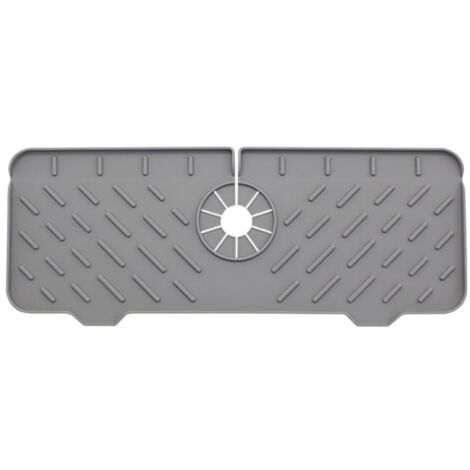 Alfombrilla de silicona para fregadero, plegable, cortable, 37,5 x 14,5 x 1,5 cm, gris