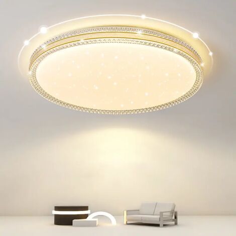 Lámpara de techo LED redonda nórdica sencilla y regulable para sala de estar, comedor, dormitorio, lámparas de interior de lujo nobles. (1/5)