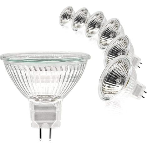 CNMTCCO MR16 halogeenlampen, 12 V, 20 W, GU5.3 halogeenlampen, dimbaar, 2700 K, warmwit, reflector, 36 graden stralingshoek, verpakking van 6 stuks voor plafond-, inbouw- en railverlichting