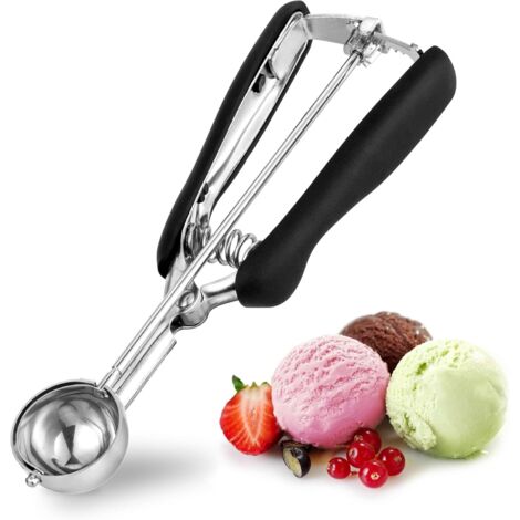 Cuchara para helado de 35 mm, de acero inoxidable, para helado, repostería y bolitas de melón. (1/5)