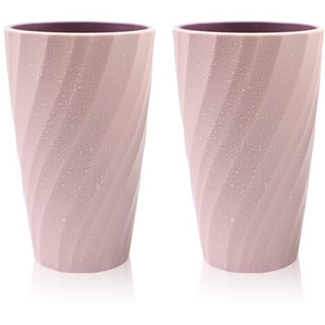Paquete de 2 tazas de baño irrompibles con soporte para cepillo de dientes suave y duradero (rosa) (1/5)