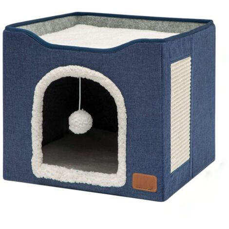 Cama para perro o gato, de tela, plegable, 41 x 41 x 35 cm, multicolor (1/5)