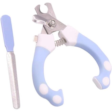 Cortaúñas para mascotas talla L - Cortaúñas de acero inoxidable - Cortaúñas con mordaza de bloqueo - Azul (1/4)
