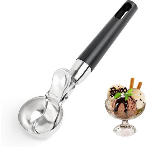 Cuchara para helado, cuchara para helado con eyector, cuchara para helado de acero inoxidable pulido, cucharas para helado (1/5)