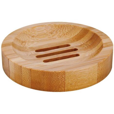 Jabonera redonda de bambú, soporte para jabón de tocador para baño de hotel (1/5)