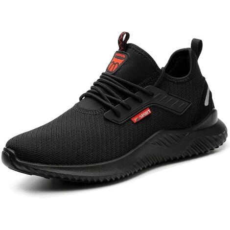 Zapatos de seguridad para hombres y mujeres, zapatillas ligeras de seguridad, zapatos de trabajo, puntera de acero, zapatos antideslizantes para obras de construcción, 43
