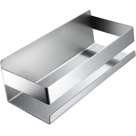 Cesta/estante de baño, acero inoxidable, 24 x 10,6 x 7 cm, color plata (1/5)