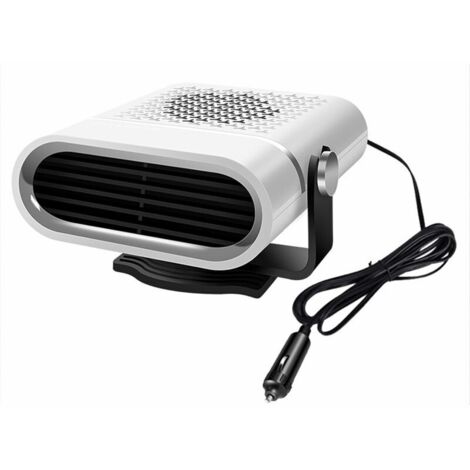 Calentador de coche portátil de 12 V, deshumidificador de parabrisas para coche, cochecito y remolque, 150 W, 2 en 1 (blanco) (1/2)