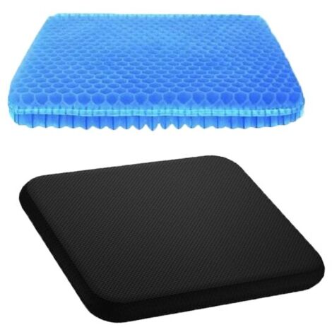 Cojín de gel para silla de oficina con funda antideslizante, transpirable, con diseño de panal, para aliviar el dolor, para silla de oficina, coche y silla de ruedas. (1/5)