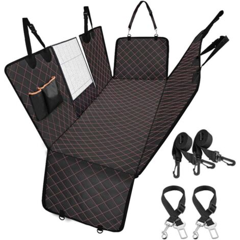 Fundas para asientos de coche para perros, con ventana de visualización y dos cinturones de seguridad, impermeables, antideslizantes y resistentes al desgarro, para coches y SUV universales.