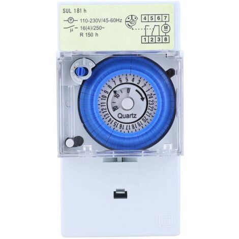 Temporizador mecánico de 181 h, temporizador de cuarzo de 24 horas, reloj modular, interruptor de relé, 110-230 V CA, 16 A