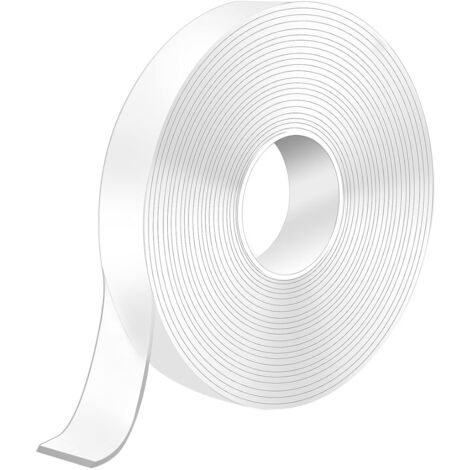 Cinta adhesiva de doble cara extrafuerte 3M, 3 m x 5 cm x 2 mm, transparente, lavable y reutilizable, para colgar cuadros.