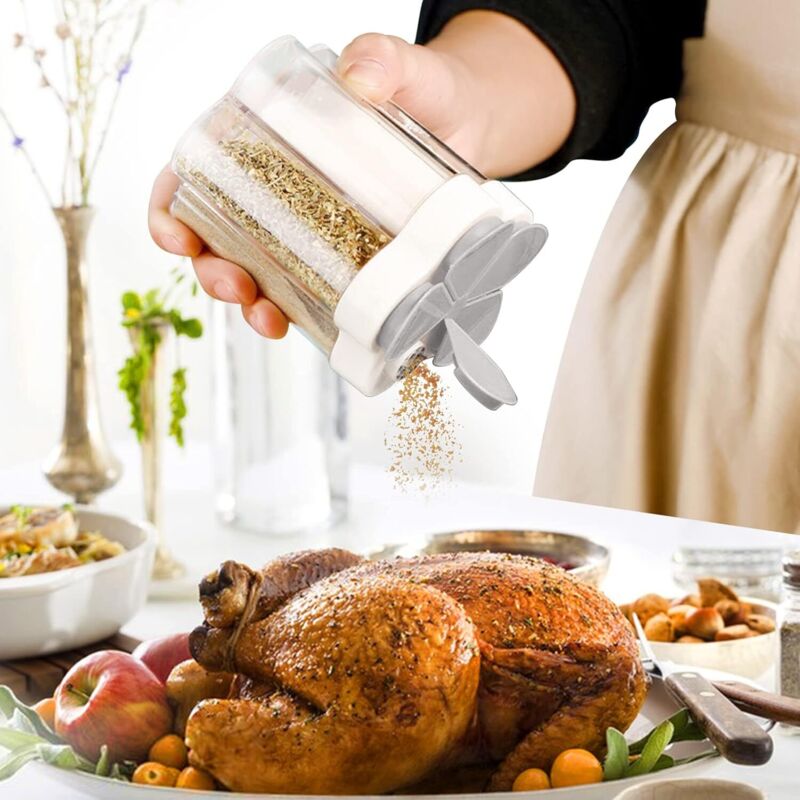 FEOOWV Lot De 12 Pots à épices Vides En Plastique Avec Bouchon Noir Pour Sel Poivre Poudre 100 Ml