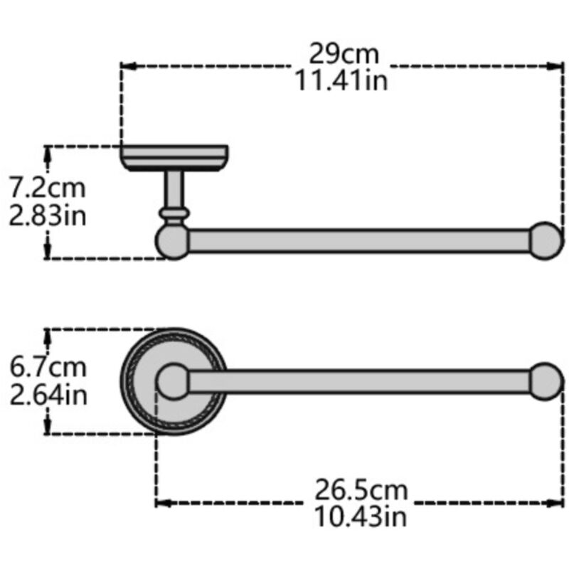 Bookkark B38913-60 Cm Porte-Serviettes Double Barre À Visser Chromé 600