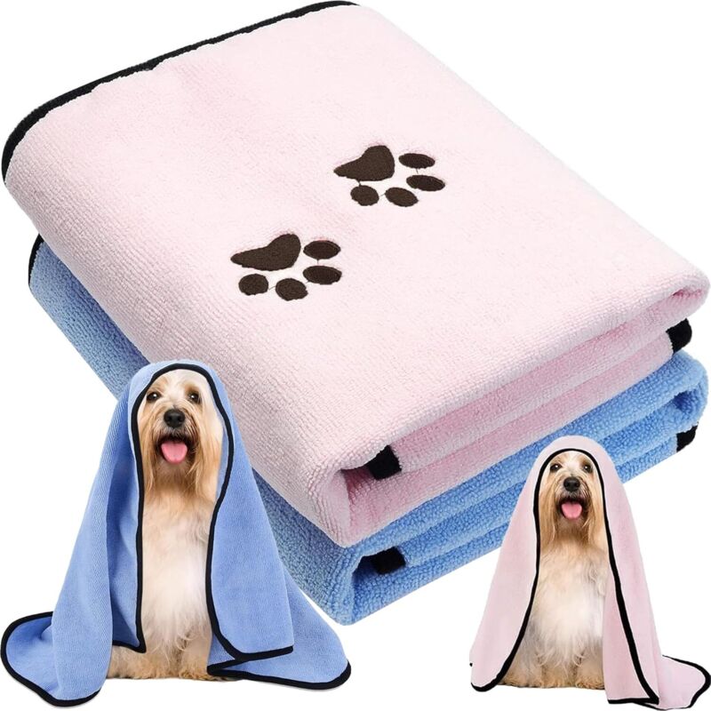 Grande Serviette Microfibre Pour Chien, 35x14 Pouces, Super Absorbante, Douce