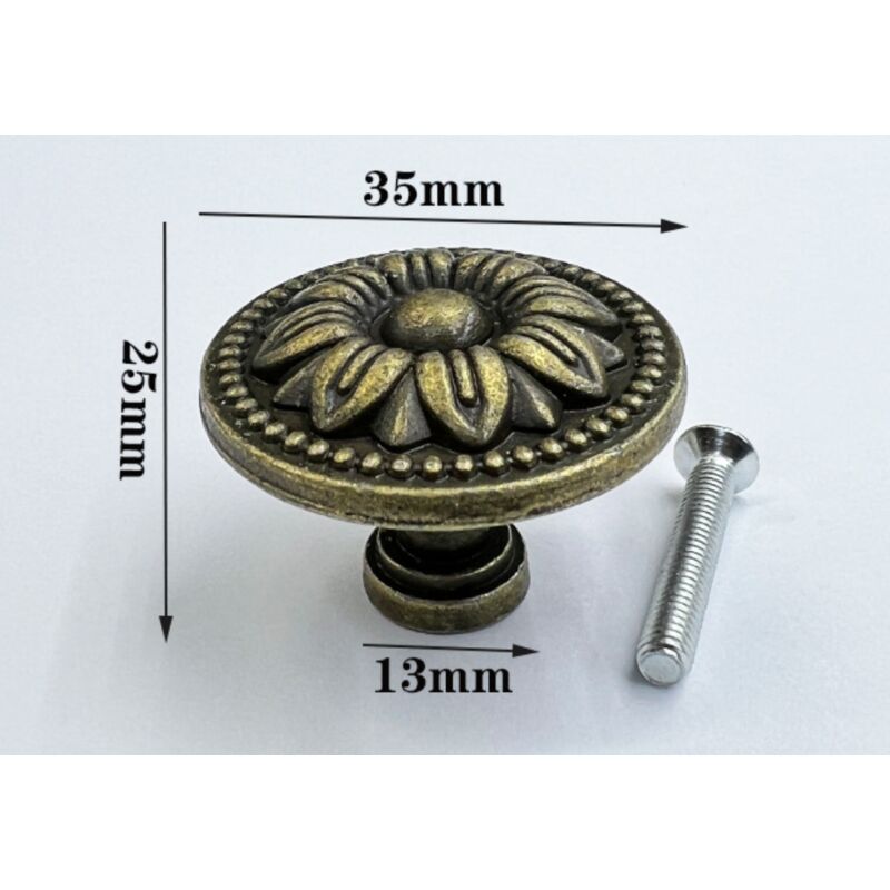LXM Lot de 10 boutons de meuble ronds en cuivre pur pour
