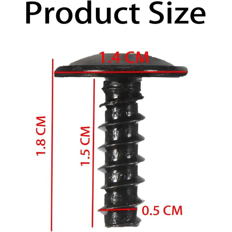 Glarks Lot De 72 Boulons Et Vis De Fixation Pour Voiture - Kit Complet 9 Tailles Avec U-Clips