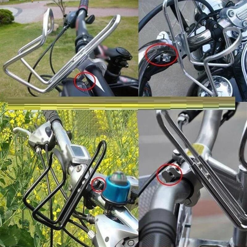 Porte-gobelet En Alliage Aluminium Pour Guidon 25 Mm – Compatible Vélo, Scooter Xiaomi M365 – Noir, Fixation Solide - 10