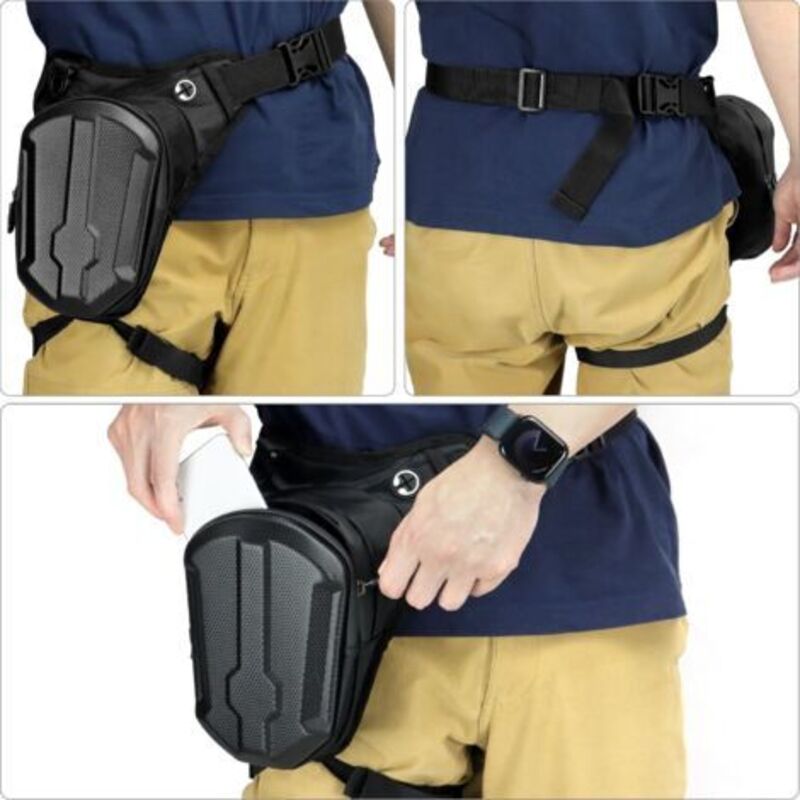 Sacoche De Cuisse/Cuisse En EVA – Pour Moto, Vélo, Équitation, Avec Sangles Réglables, Résistante à L'Eau