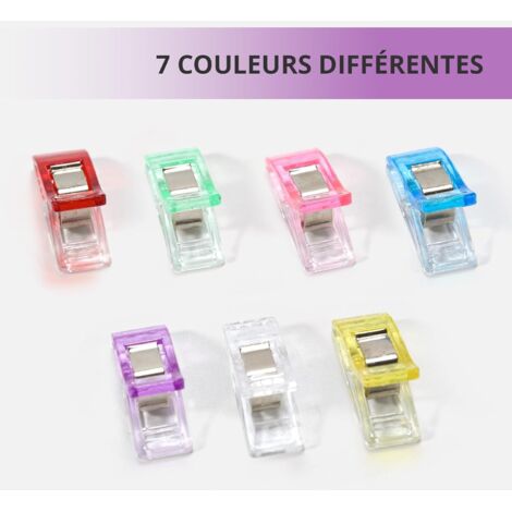 Lot De 100 Pinces à Coudre Multifonctions En Plastique - Idéales Pour Matelassage, Couture Et Artisanat (9 Couleurs)