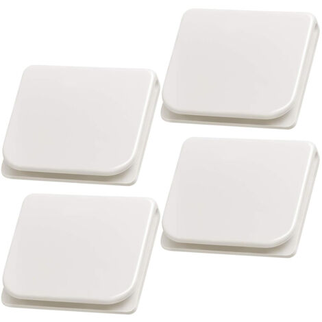 Sollbry Lot de 4 clips de rideau de douche autocollants - Anti-éclaboussures - Coupe-vent - Sans perçage - Stop Protect - Accessoire de salle de bain pour la douche (1/4)