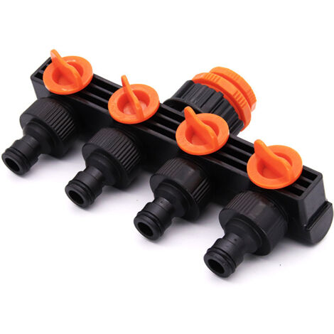 ROBINET DISTRIBUTEUR DE Tuyau 4 Voies Connecteur D'arrosage De Jardin En Plastiq EUR 19,33