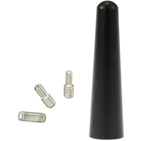 Sollbry Capuchon d'antenne de 6,5 cm pour panneau de voiture, tige filetée d'arrêt courte, couverture décorative de toit d'antenne, adaptateur automatique pour radio avec adaptateur en alliage d'alumi (1/3)