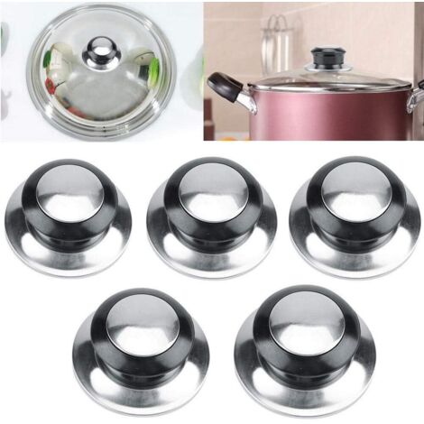 Sollbry Poignée de Couvercle, Lot de 5 Boutons de Couvercle Résistant à La Chaleur pour Casseroles, Boutons de Levage, Pièces de Rechange (1/5)