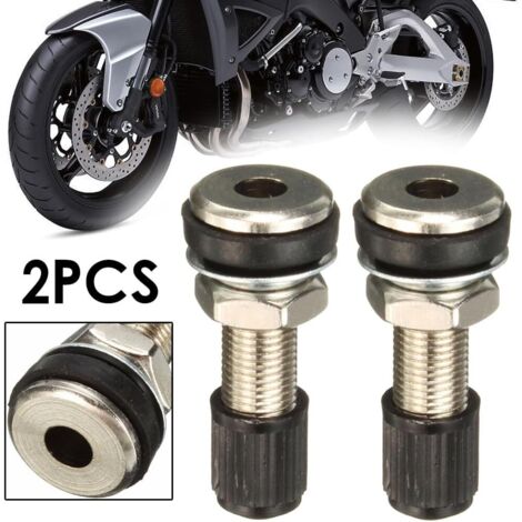 Sollbry 2 pièces de valves de pneus pour Motos et Voitures avec tiges à valves et Capuchons à poussière (1/4)