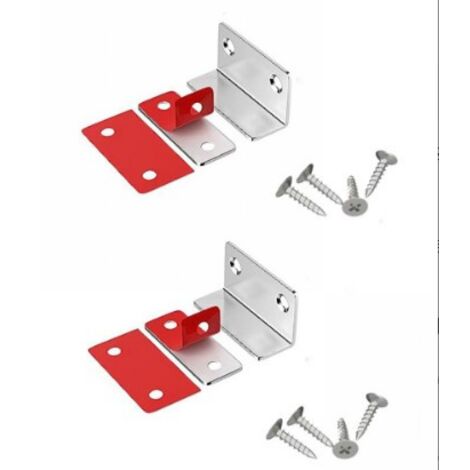 Sollbry Lot de 2 loquets magnétiques pour armoire, fermetures magnétiques ultra fines en forme de L, loquet magnétique pour porte d'armoire, tiroir, adhésif pour fermeture de porte d'armoire de cuisin (1/5)