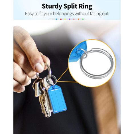 KUUQA Lot De 40 Porte-clés Vierges En Métal Fendu Avec Anneaux Ouverts