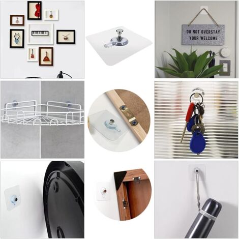 4 Pièces Crochets Autocollants Pour Photos Sans PerçAge Cadre Support Mural Autocollant Crochets Autocollants Pour Photo Surface AdhéSive Extra Forte Jusqu'à 4 Kg