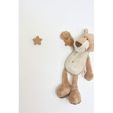 Lot De 5 Crochets Muraux En Bois Animaux Pour Chambre Enfant - Chat, Lion, Lapin, Girafe, Éléphant