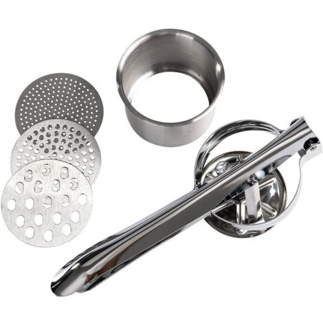 Sollbry Presse-Purée à Pommes de Terre Professionnel 3 en 1 en Acier Inoxydable Presse-purée de Pommes Pomme de Terre Masher Presse à la Main Idéal pour Fruits Légumes Agrumes Aliments pour Bébés (1/5)