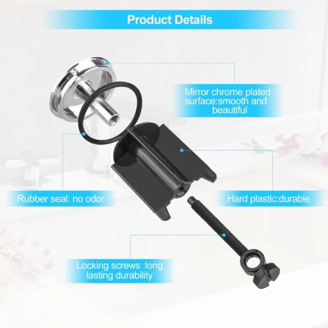 Ghazpmuk 2 Pièces Bonde De Lavabo Avec Filtre Amovible, Bonde Lavabo Pour 34 -40mm Bonde Lavabo, Universel Pop Up Bouchon De Baignoire, Bouchon De Lavabo De Salle De Bain Attrape Cheveux
