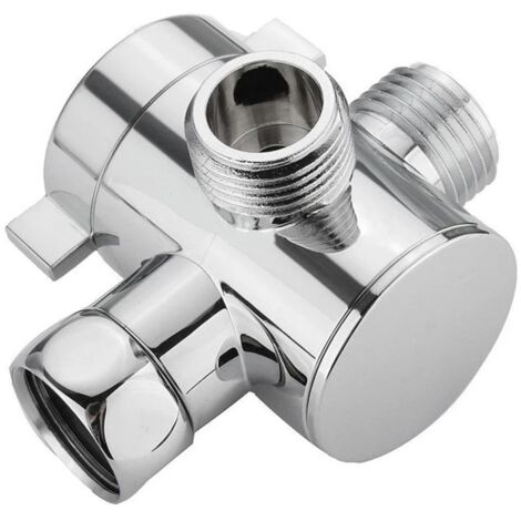 Sollbry Vanne de dérivation de répartiteur d'eau de pommeau de douche à 3 voies, adaptateur de commutateur réglable multifonction G1/2" pour bidet de toilette ou pommeau de douche (1/4)