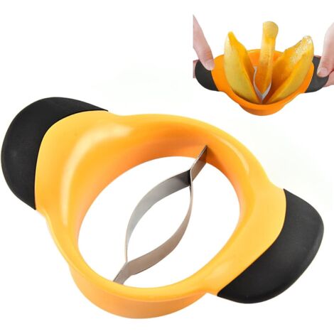 Sollbry Coupe-mangue, séparateur de mangue, coupe-mangue avec lame en acier inoxydable, outil pour enlever les noyaux de mangue, séparateur de mangue avec poignée ergonomique en caoutchouc, facile à r (1/5)